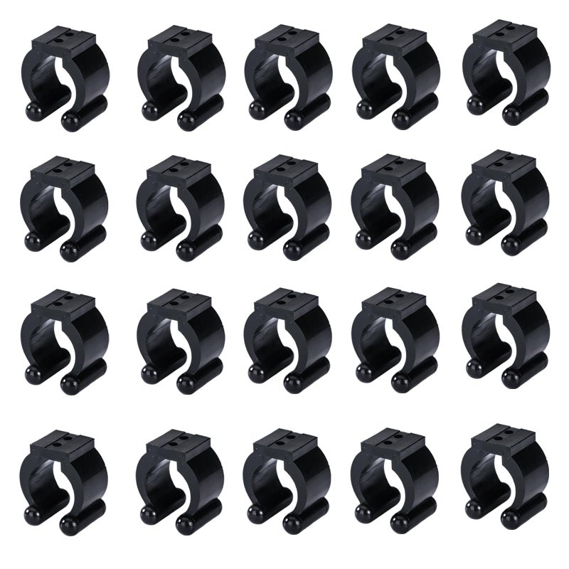 Mayitr 20 Pcs Fishing Pole Rod Holder Clips Rubber Black - Image 1